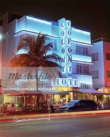 Art Deco District At Dusk Ocean Drive Miami Beach Miami Florida United States Of America North America Stock Photo Masterfile Rights Managed Artist Robertharding Code 841