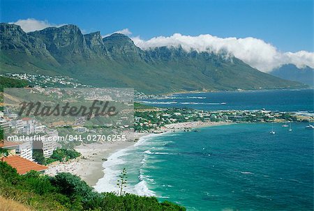 Clifton Bay, sheltered by the Lion's Head and Twelve Apostles, Cape Town, South Africa