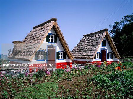 Traditional houses at Santana, Madeira, Portugal, Europe