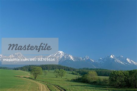 High Tatra Mountains from near Poprad, Slovakia, Europe High Tatra Mountains from near Poprad, Slovakia, Europe