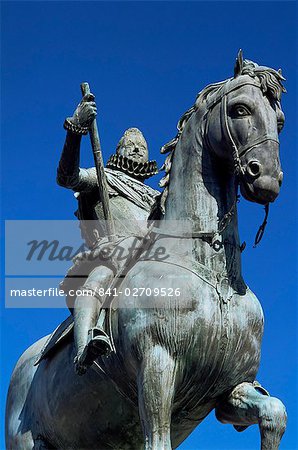 Equestrian statue of Philip III, Plaza Mayor, Madrid, Spain, Europe