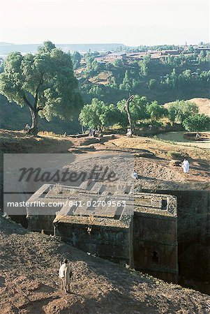 Sunken, rock-hewn Christian church, in rural landscape, Lalibela, UNESCO World Heritage Site, Ethiopia, Africa Sunken, rock-hewn Christian church, in rural landscape, Lalibela, UNESCO World Heritage Site, Ethiopia, Africa