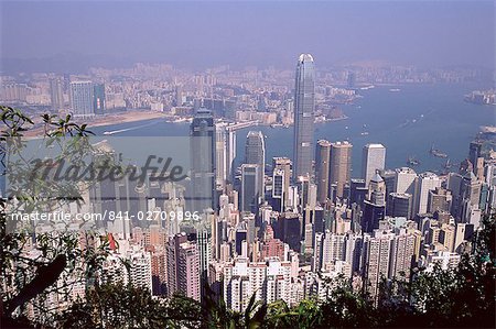 Hong Kong Island skyline and Victoria Harbour beyond, Hong Kong, China, Asia Hong Kong Island skyline and Victoria Harbour beyond, Hong Kong, China, Asia