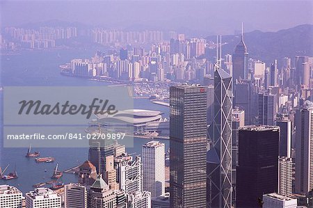 Hong Kong Island skyline and Victoria Harbour beyond, Hong Kong, China, Asia