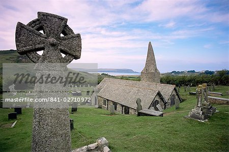 St. Enodoc, 14th century church near Trebetherick, where the poet Sir John Betjeman is buried, Cornwall, England, United Kingdom, Europe