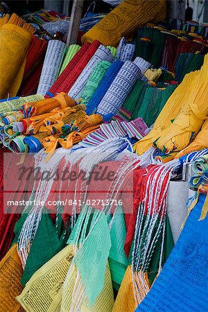 Prayer flags, Barkhor, Lhasa, Tibet, China, Asia