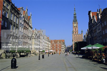 Long Market Square and Town Hall, old town, Gdansk, Poland