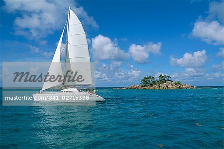 Catamaran, island of Praslin, Seychelles, Indian Ocean, Africa