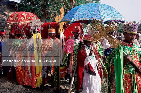 Procession for Christian festival of Rameaux, Axoum (Axum) (Aksum), Tigre region, Ethiopia, Africa