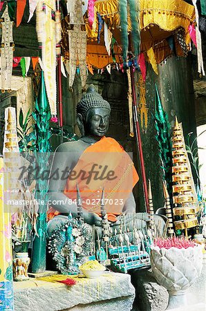 Buddha shrine at Buddhist Bantey Kdei temple, dating from the 12th century, Angkor, Siem Reap, Cambodia, Indochina, Southeast Asia, Asia