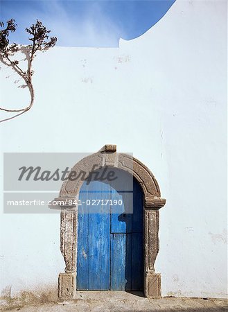 Blue door, Filicudi, Aeolian Islands (Eolian Islands (Lipari Islands), UNESCO World Heritage Site, Italy, Europe