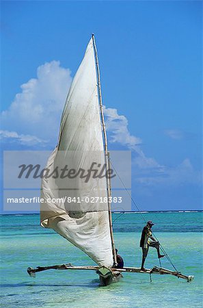 Sailing boat, Kiwengwa beach, Zanzibar, Tanzania, East Africa, Africa