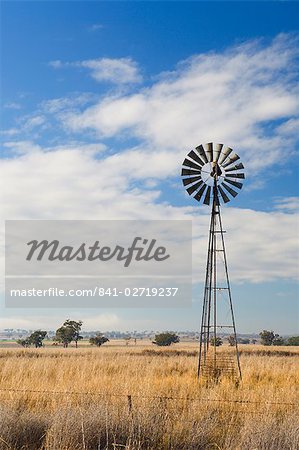 Windmill on pasture, Manilla, New South Wales, Australia, Pacific