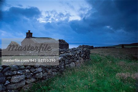 Ruined croft at Sound, Yell, Shetland Islands, Scotland, United Kingdom, Europe