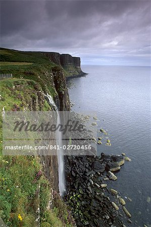 Kilt Rock, famous basaltic cliff near Staffin, Trotternish, Isle of Skye, Inner Hebrides, Highland region, Scotland, United Kingdom, Europe