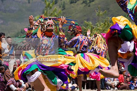 Buddhist festival (Tsechu), Haa Valley, Bhutan, Asia