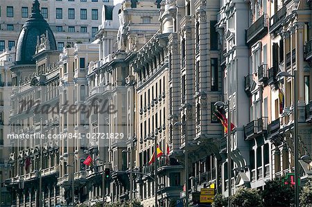 Calle Gran Via, Madrid, Spain, Europe