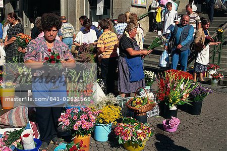 Flower sellers, Dolac market, Zagreb, Croatia, Europe