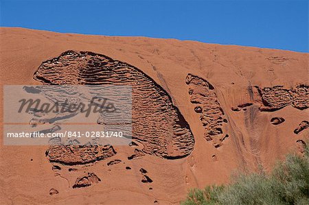 Erosion pattern, Uluru (Ayers Rock), UNESCO World heritage Site, Northern Territory, Australia, Pacific