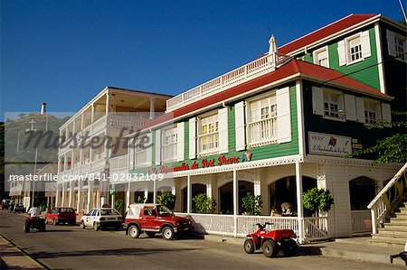 Hotel and restaurant, Gustavia, St. Barthelemy (St. Barts), Leeward Islands, West Indies, Caribbean, Central America