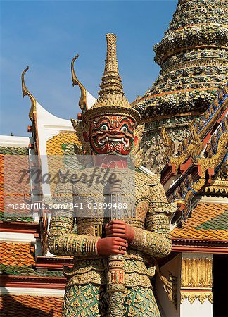Guardian statue, Grand Palace, Bangkok, Thailand, Southeast Asia, Asia