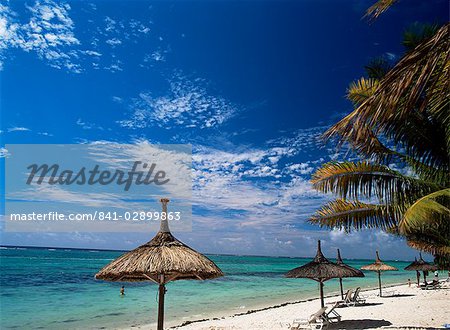 Trou au Biches beach, north coast, Mauritius, Indian Ocean, Africa
