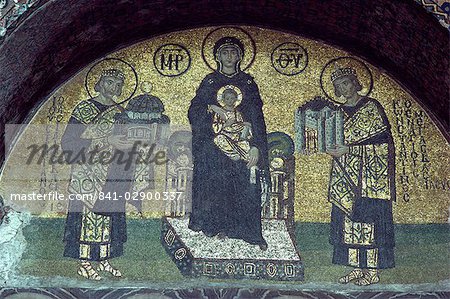 Mosaics, Santa Sofia, UNESCO World Heritage Site, Istanbul, Turkey, Europe