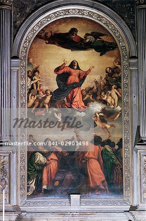 The Assumption by Titian, S. Maria dei Frari, Venice, Veneto, Italy, Europe