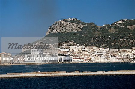 The Rock of Gibraltar, Gibraltar, viewed from the Mediterranean, Europe