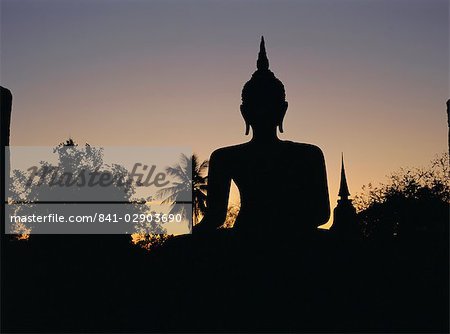 Buddha statue in the historical park, Old Sukothai / Muang Kao, Sukothai, Thailand, Asia