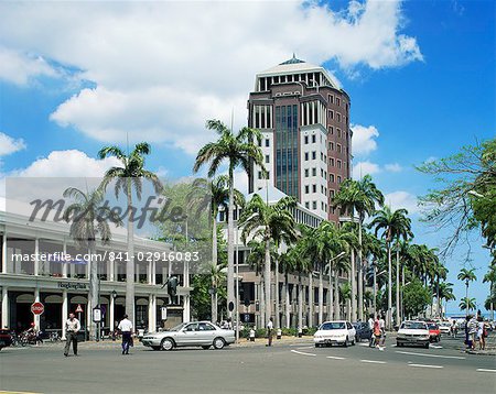 City centre and State Bank, Port Louis, Mauritius, Indian Ocean, Africa