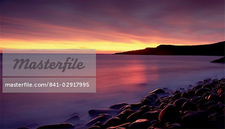 Sunrise over Embleton Bay, near Alnwick, Northumberland, England, United Kingdom, Europe