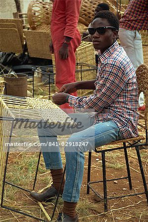 Furniture maker, familiar roadside sight, Harare, Zimbabwe, Africa