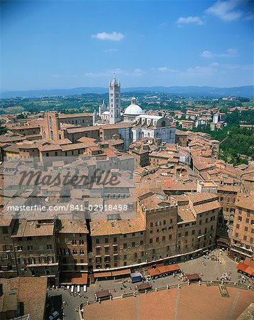 Houses and churches on the skyline of the town of Siena, UNESCO World Heritage Site, Tuscany, Italy, Europe