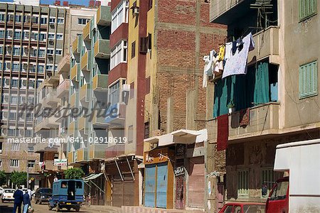 Apartment buildings, Aswan, Egypt, North Africa, Africa