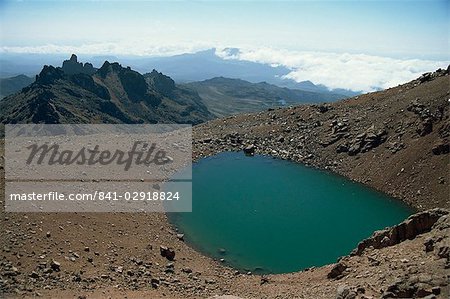 Mount Kenya Tarn with Gorges Valley in the background, Kenya, East Africa, Africa Mount Kenya Tarn with Gorges Valley in the background, Kenya, East Africa, Africa