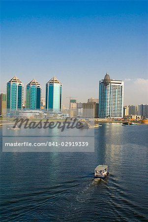 Sharjah Creek skyline, Sharjah, United Arab Emirates (U.A.E.), Middle East