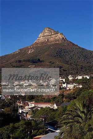 Lion's Head Mountain and Camps Bay, a suburb of Cape Town, South Africa, Africa
