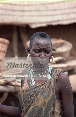 Dinka girl in village near Anet, Sudan, Africa