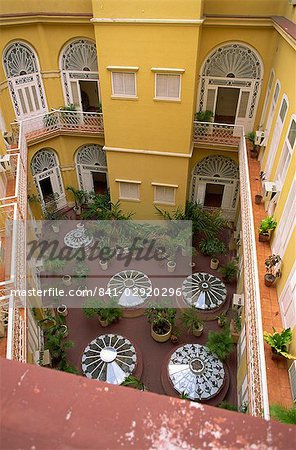 Courtyard, Hotel Plaza, Havana, Cuba, West Indies, Central America