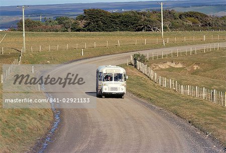 Te One school bus, Chatham Islands, Pacific