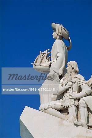 Detail of the Monument to the Discoveries (Padrao dos Descobrimentos), at Belem, in Lisbon, Portugal, Europe