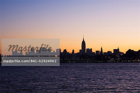 Empire State Building and Mid Town skyline at dawn, Manhattan, New York City, New York, United States of America, North America