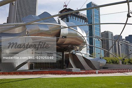 Jay Pritzker Pavilion designed by Frank Gehry, Millennium Park, Chicago, Illinois, United States of America, North America