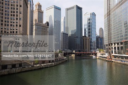 Chicago River and Wacker Drive, Chicago, Illinois, United States of America, North America