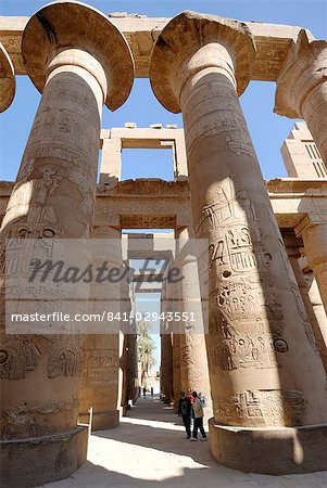 Hypostyle hall, Temple of Karnak, near Luxor, Thebes, UNESCO World Heritage Site, Egypt, North Africa, Africa