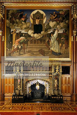 The Queen's Robing Room, Houses of Parliament, Westminster, London, England, United Kingdom, Europe