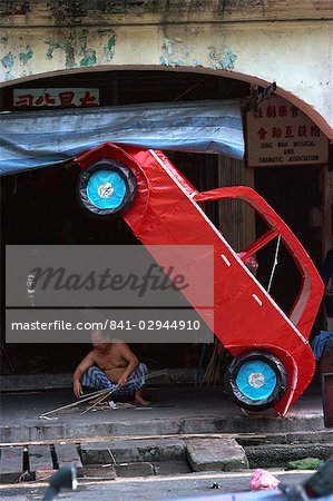 Paper car for burning at funeral, Chinatown, Singapore, Southeast Asia, Asia