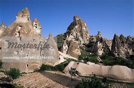 General view of Uchisar, Cappadocia, Anatolia, Turkey, Asia Minor, Eurasia