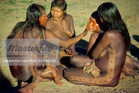 Painted Ladies Latin Porn Pics - A group of Xingu women applying body paint in Brazil, South America - Stock  Photo - Masterfile - Rights-Managed, Artist: robertharding, Code:  841-02945420